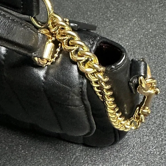 Coach Black Quilted Leather Shoulder Bag - Picture 7 of 7